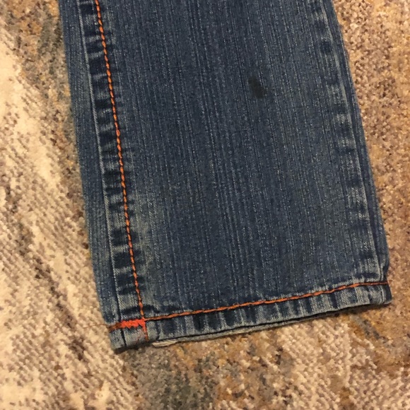 STRAIGHT FLAP RED/ORANGE STITCH MENS JEAN - Picture 15 of 16